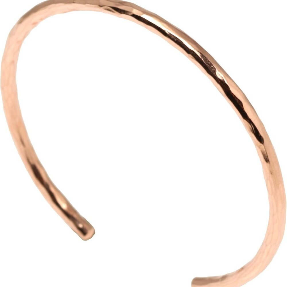 Hammered Copper Cuff Bracelet Handmade Jewelry Uncoated 6.5 Inch Women